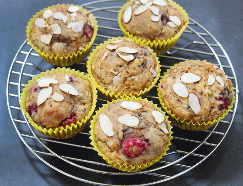 Raspberry & Passionfruit Muffins